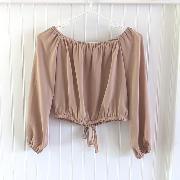 Aritzia Wilfred Eleanora Blouse Cropped off the shoulder Top - Picture 3 of 12